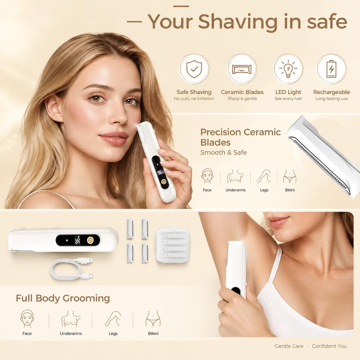 Sonic Dermaplane Razor with 5 Refill Blades K234103