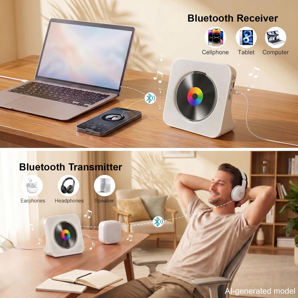 Portable Bluetooth CD Player B713