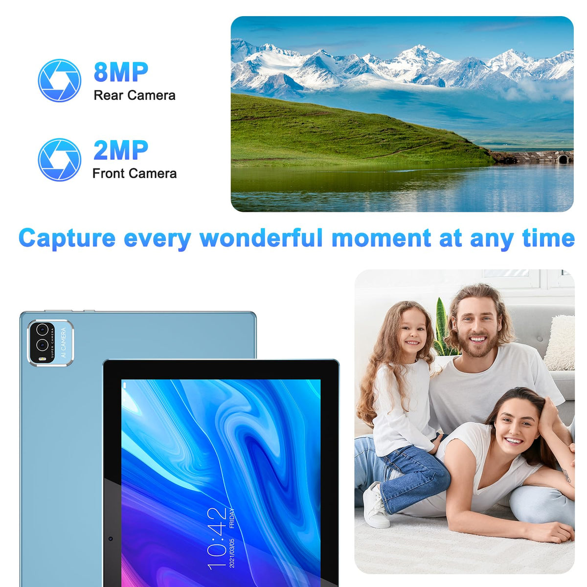 10 Inch Android Tablet 64GB 12GB RAM 6000mAh WiFi-6 V83208