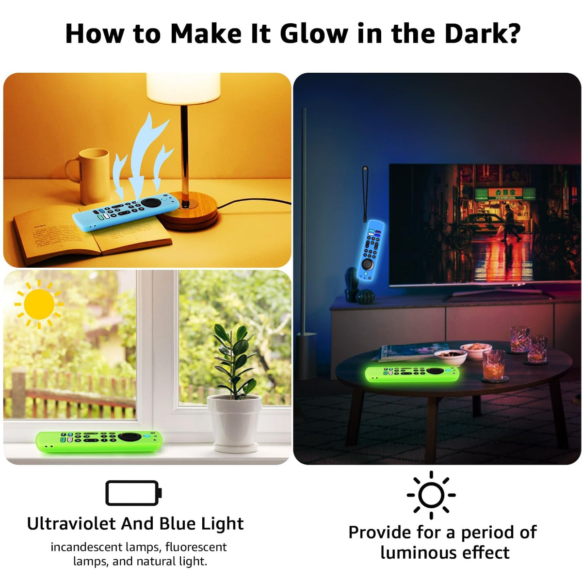 Silicone Remote Cover Glow in The Dark with Lanyard S186