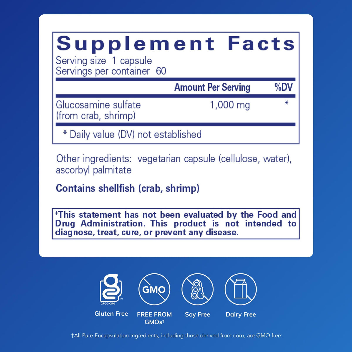 Glucosamine Sulfate 1,000 mg, 60 Capsules P492945