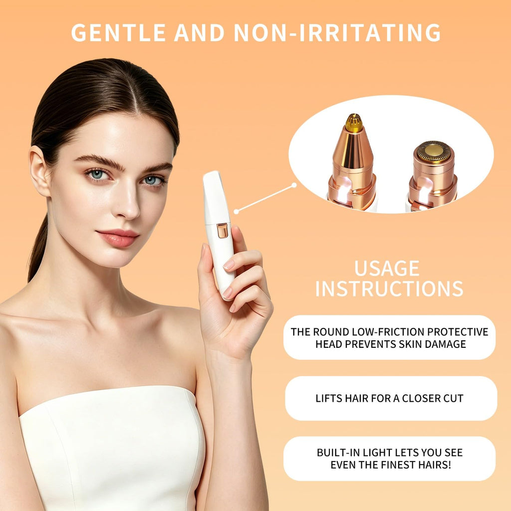 2 in 1 Electric Facial Hair Removal Device with LED Light O536229