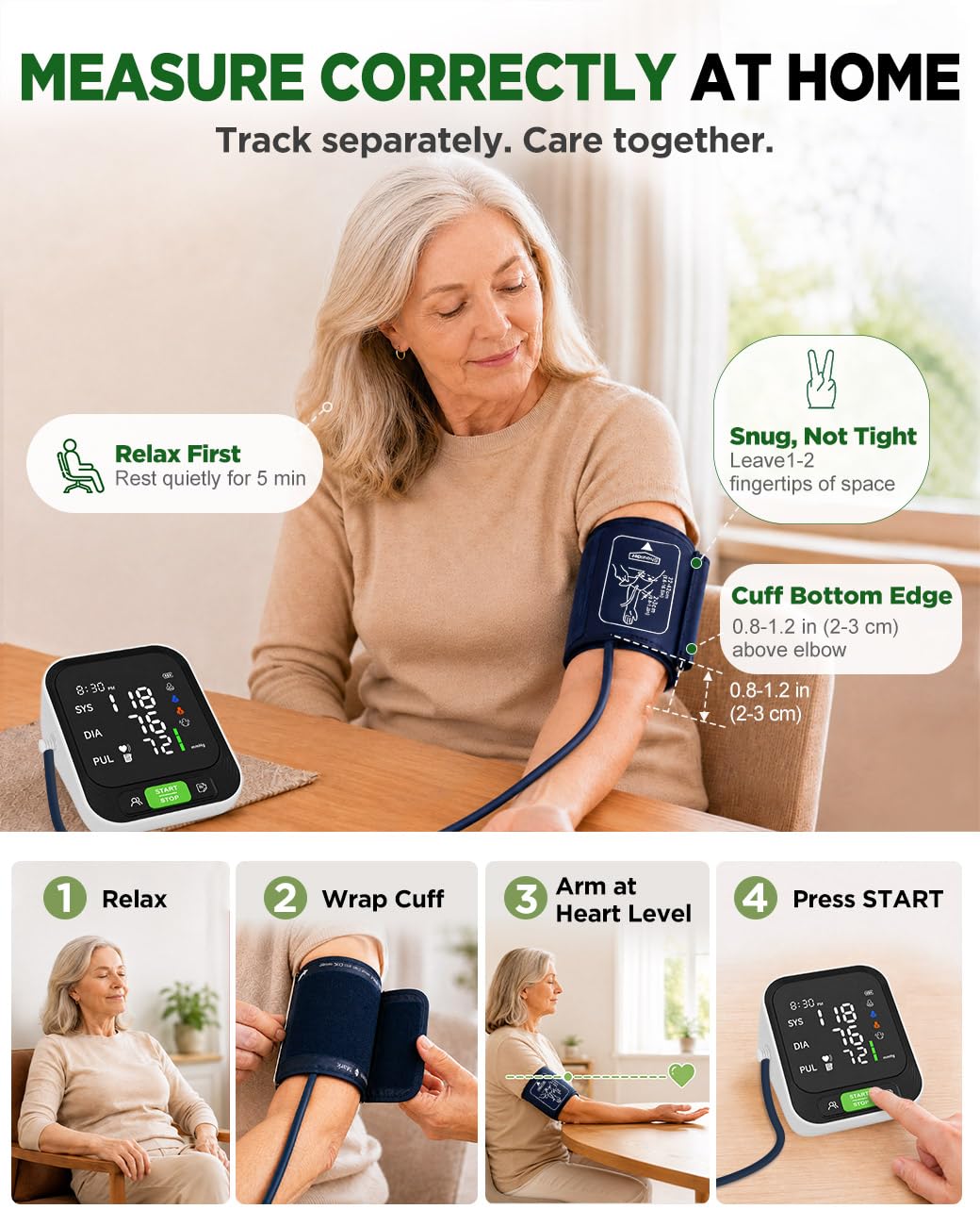 Upper Arm Blood Pressure Monitor with Large Cuff G8309