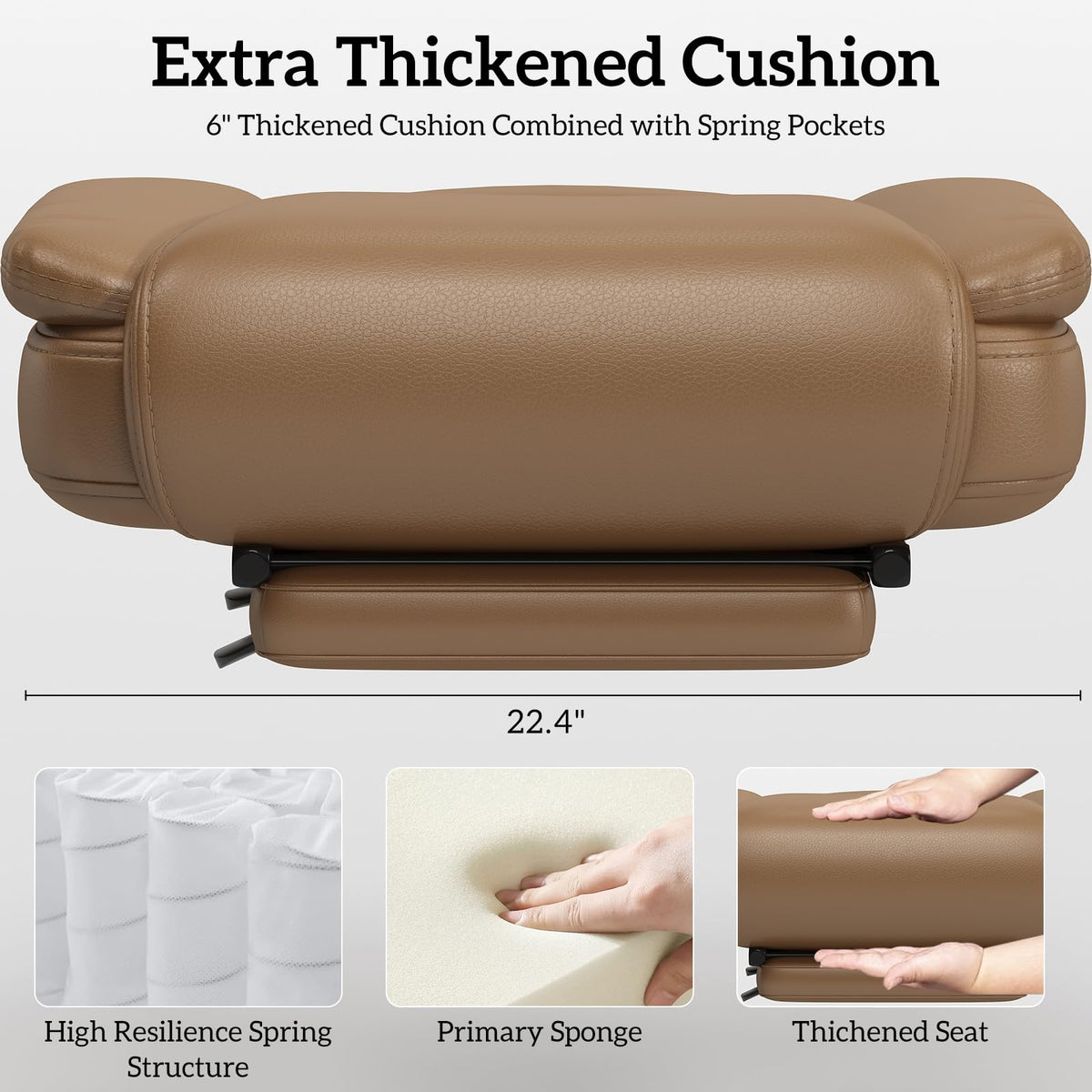 Brown Reclining Office Chair with Footrest A261390
