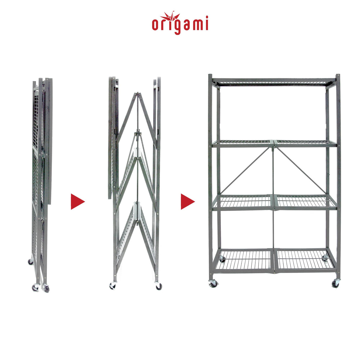 Foldable 4-Tier Heavy-Duty Steel Storage Rack R3361