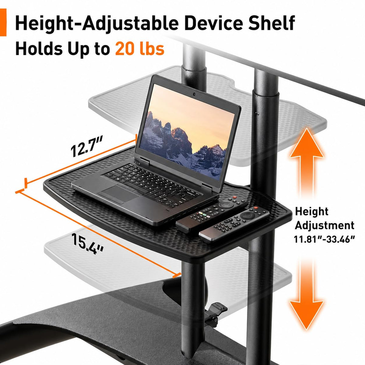 Rolling TV Stand for 32-84 Inch TV, Adjustable Height with Wheels Q662807