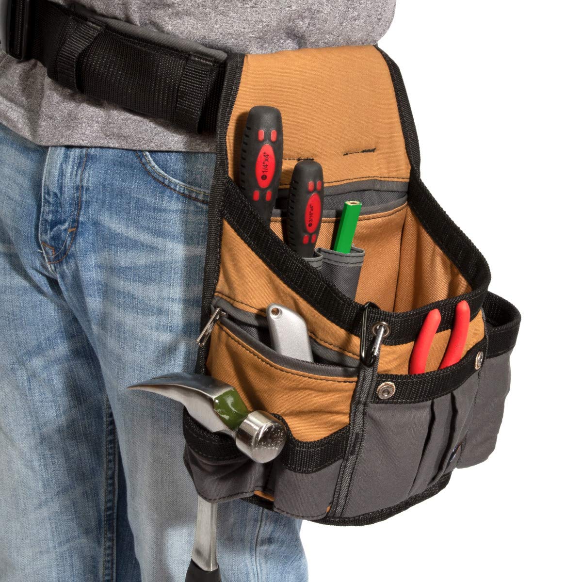 8-Pocket Padded Tool Belt Utility Pouch Adjustable 3-Inch Belt Canvas M450