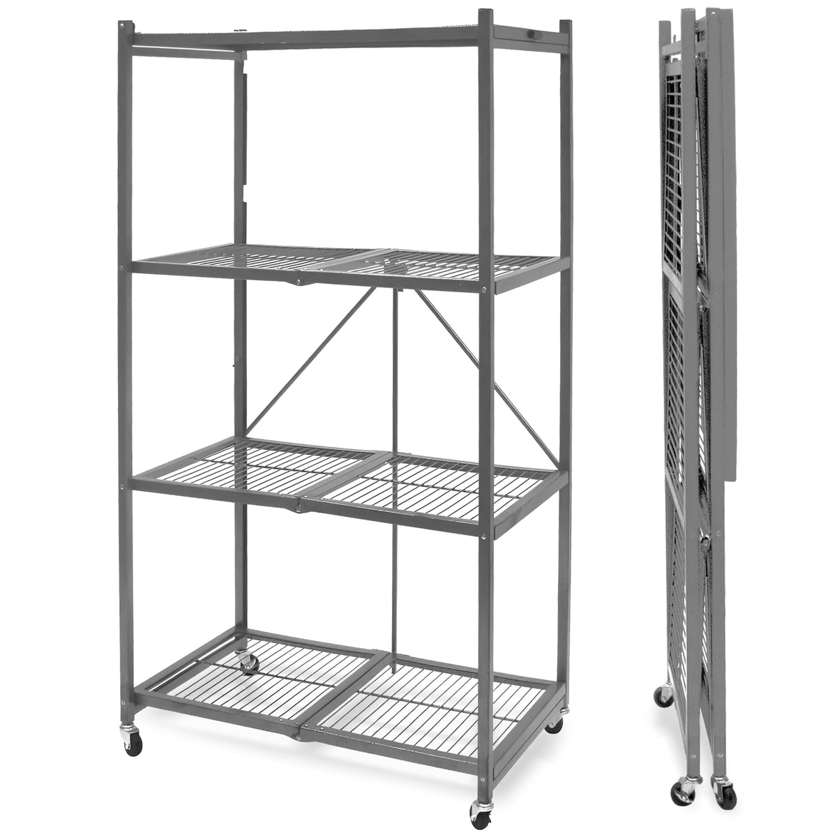 Foldable 4-Tier Heavy-Duty Steel Storage Rack R3361