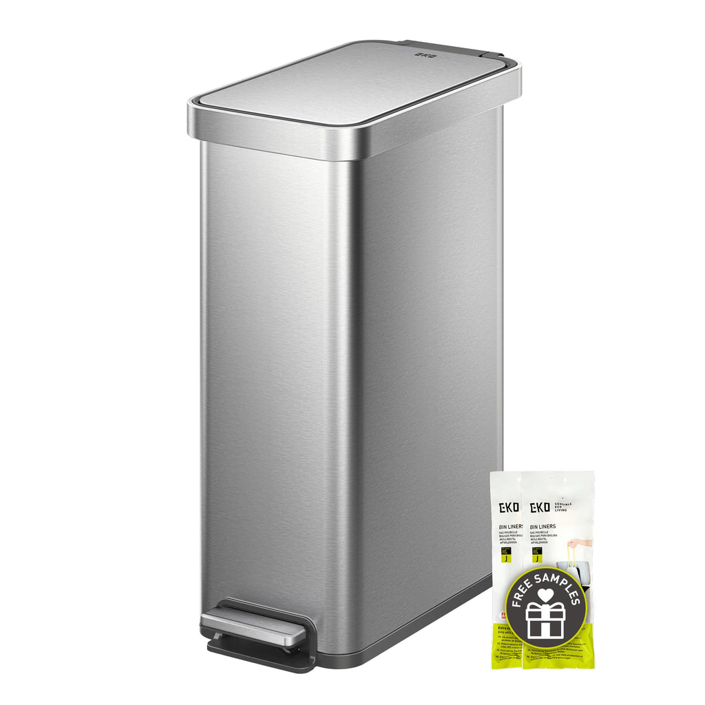 50L Stainless Steel Step Kitchen Trash Can with Lid Y285343