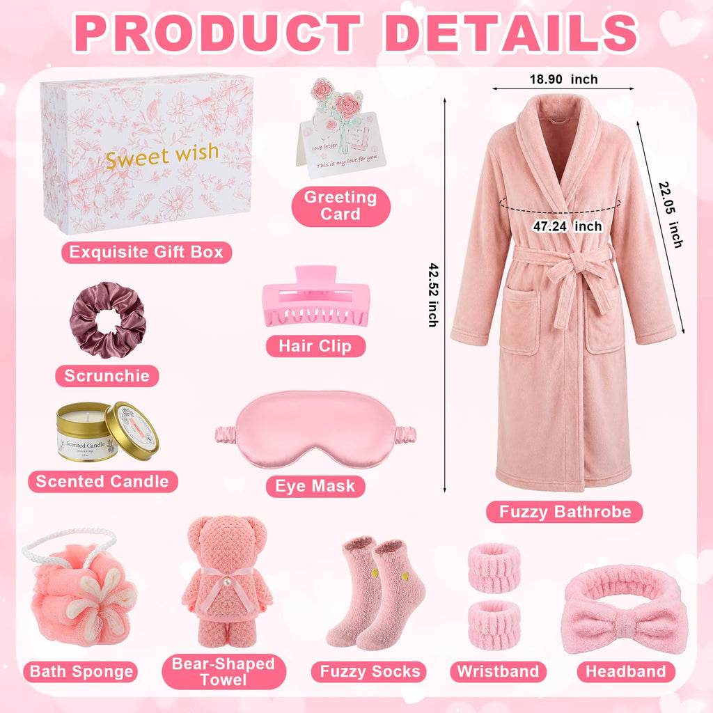11 Pcs Pink Spa Gift Basket P86352