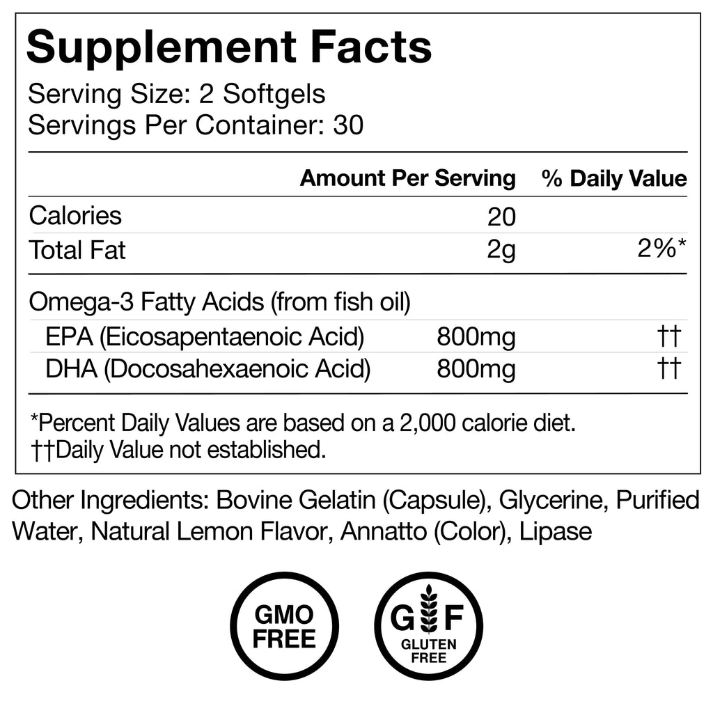 Omega-3 Fish Oil EPA & DHA 1,600mg Supplement H8731