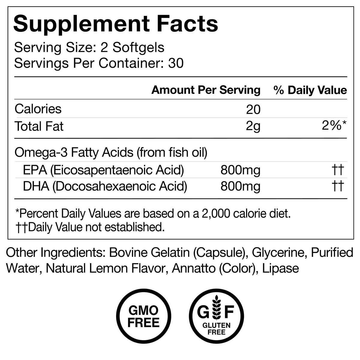 Omega-3 Fish Oil EPA & DHA 1,600mg Supplement H8731