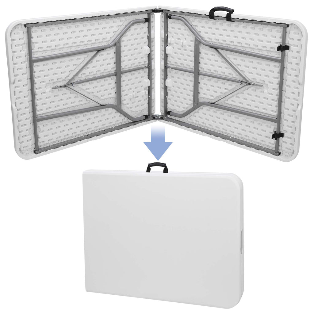 White 6Ft Heavy Duty Folding Picnic Table A672226