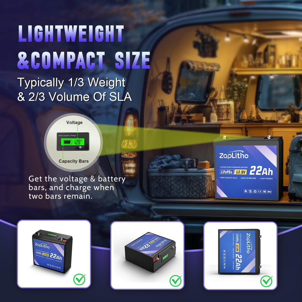 12V 22Ah LiFePO4 Lithium Battery F9300