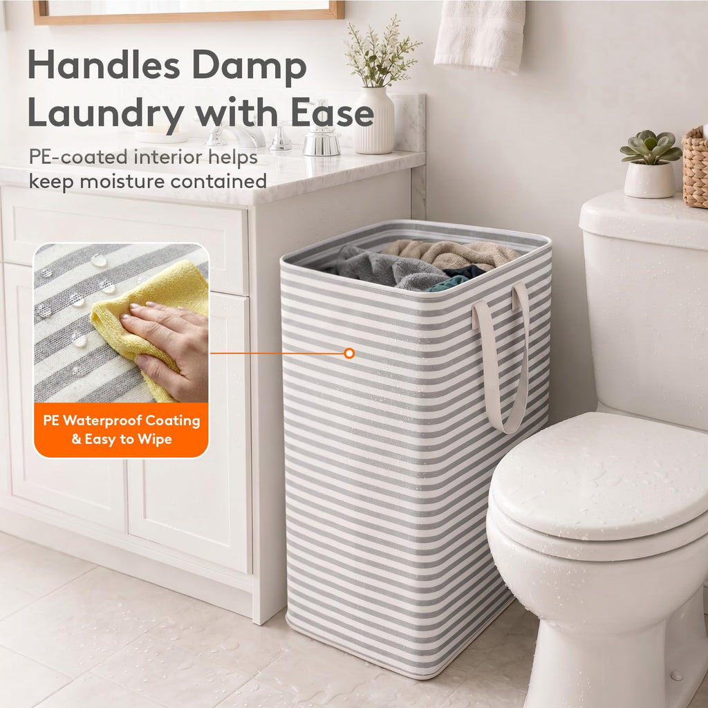 80L 2 Pack Grey Laundry Baskets U98065