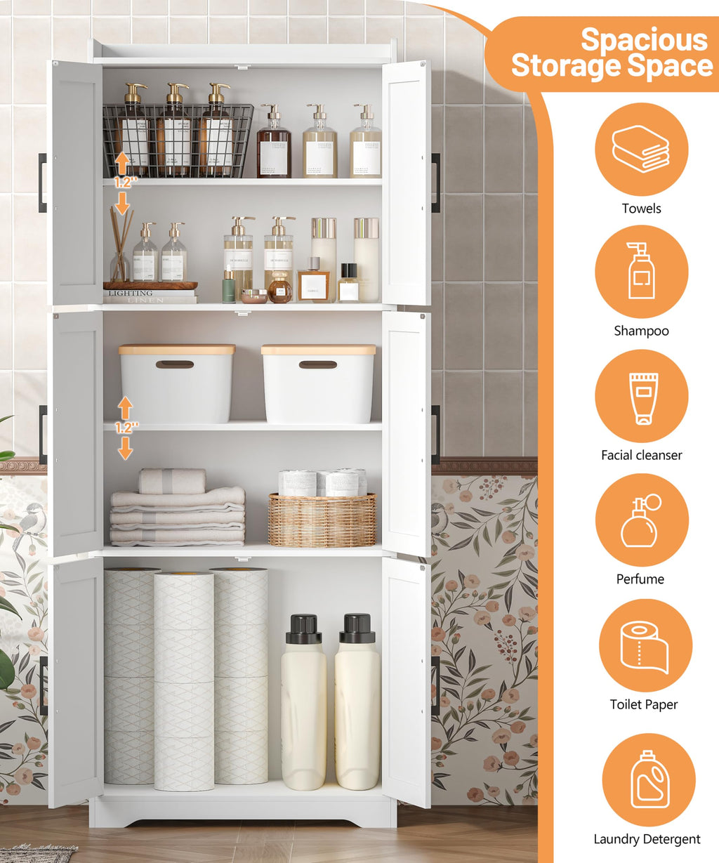 60.2''H Tall Bathroom Storage Cabinet with 6 Door V2525