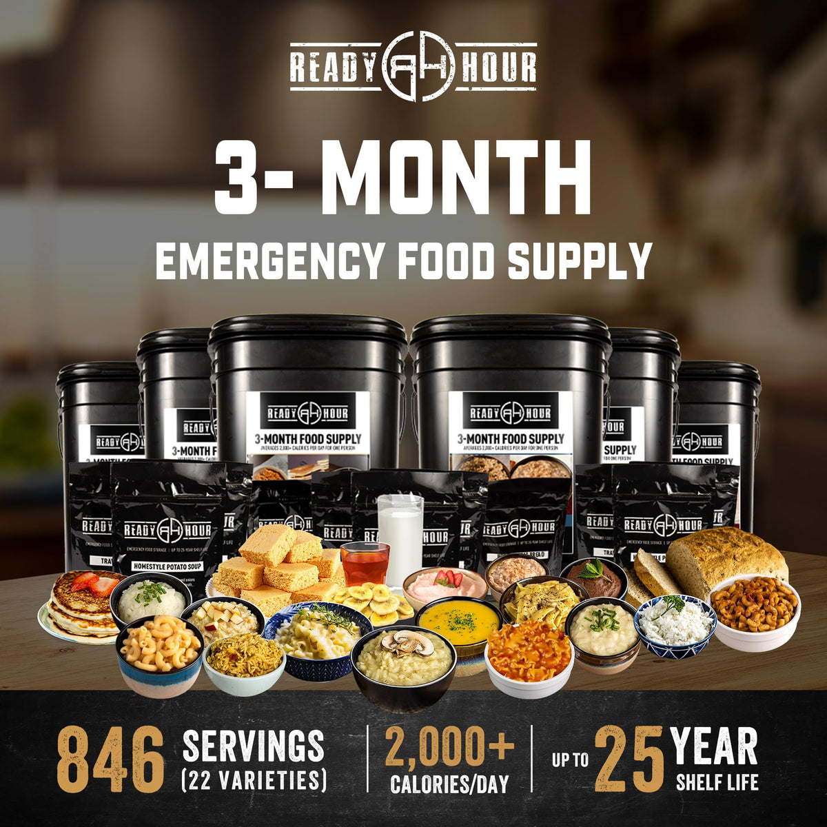 3-Month Emergency Food Supply 846 Servings N974
