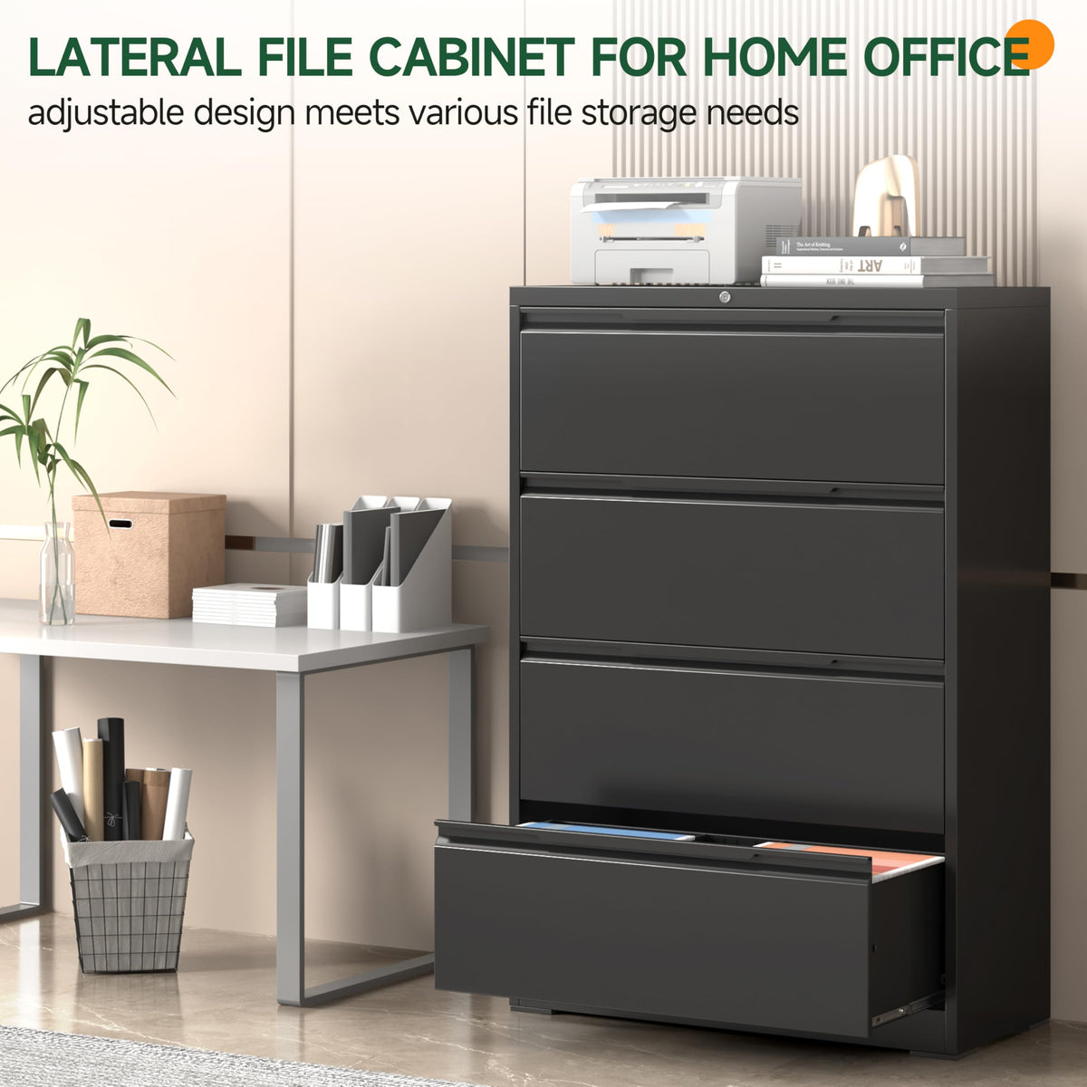 4 Drawer Metal File Cabinet with Lock L882