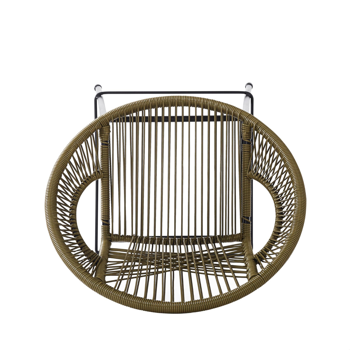 24" Height Metal Legs Faux Wicker Barstool Set of 2 L58272