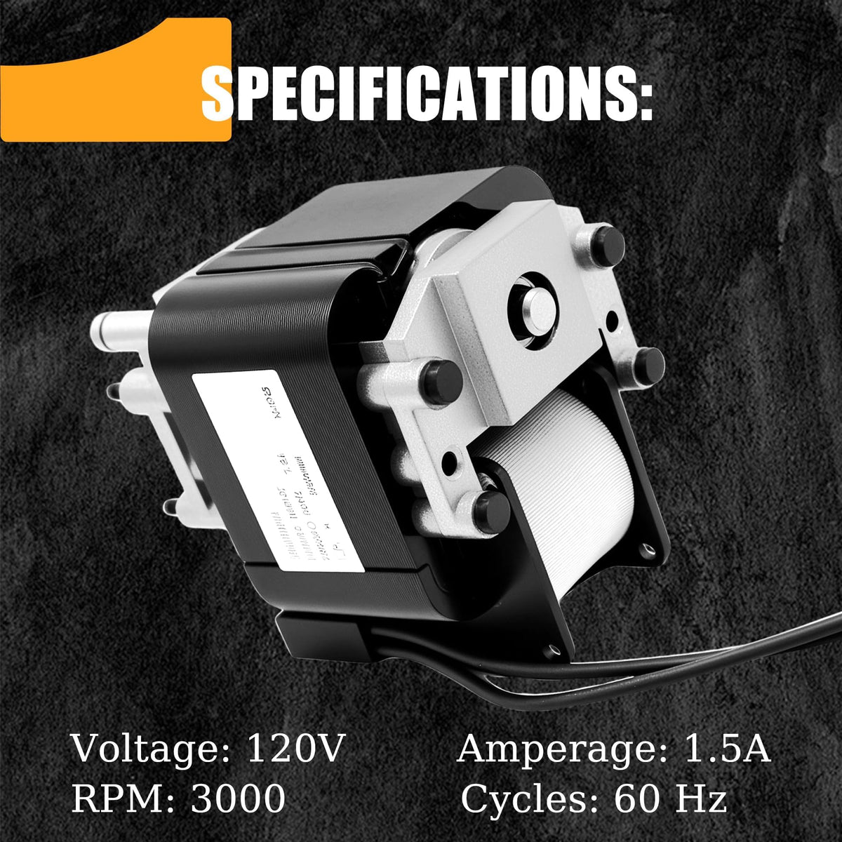 Vent Fan Motor 1.5A 120V 3000rpm H8569