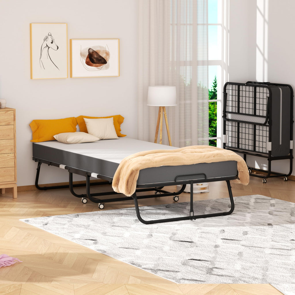 Folding Bed with Mattress Twin 75" x 38" A2747