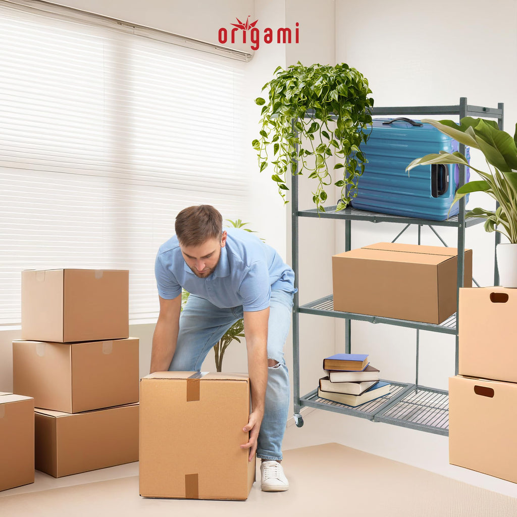 Foldable 4-Tier Heavy-Duty Steel Storage Rack R3361