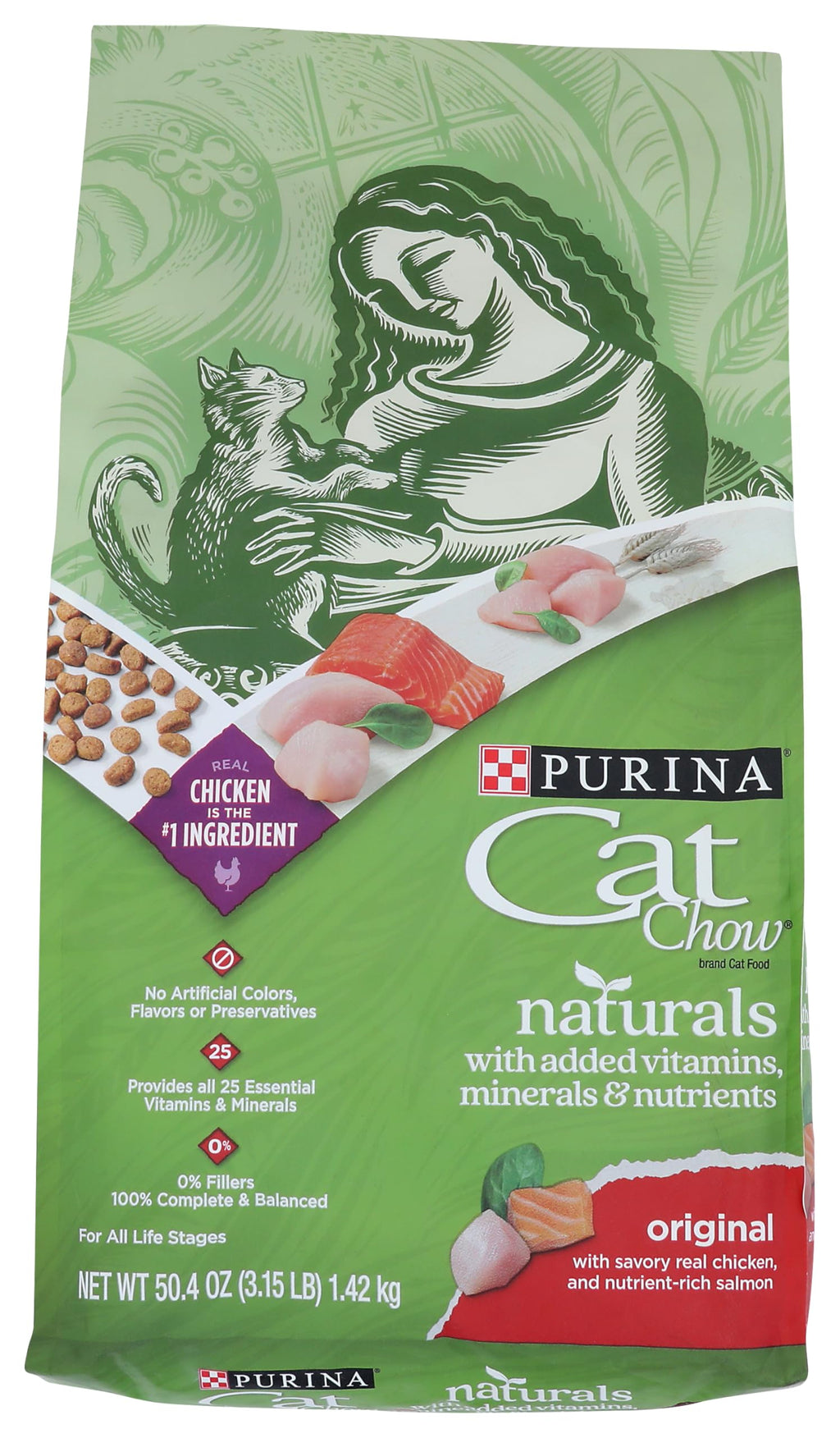 Dry Cat Food With Real Chicken 3.15 Lb Bag E91397