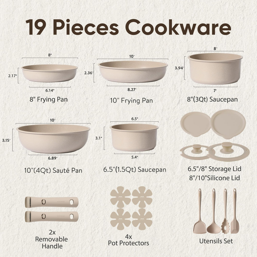19 Pc Non Stick Cookware Set U738651