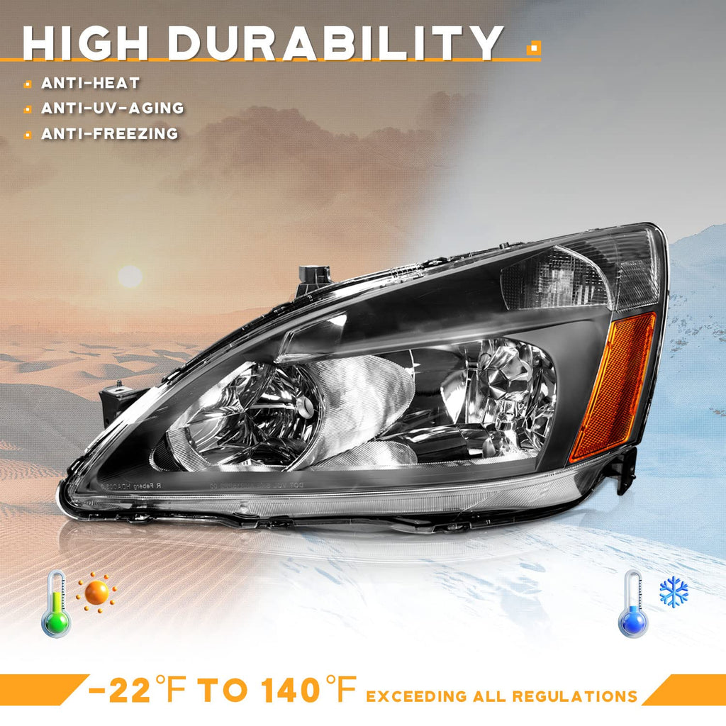 Black Headlight Assembly Left+Right K269