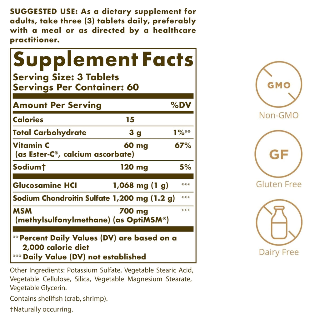 180 Tablets Glucosamine Chondroitin MSM T503