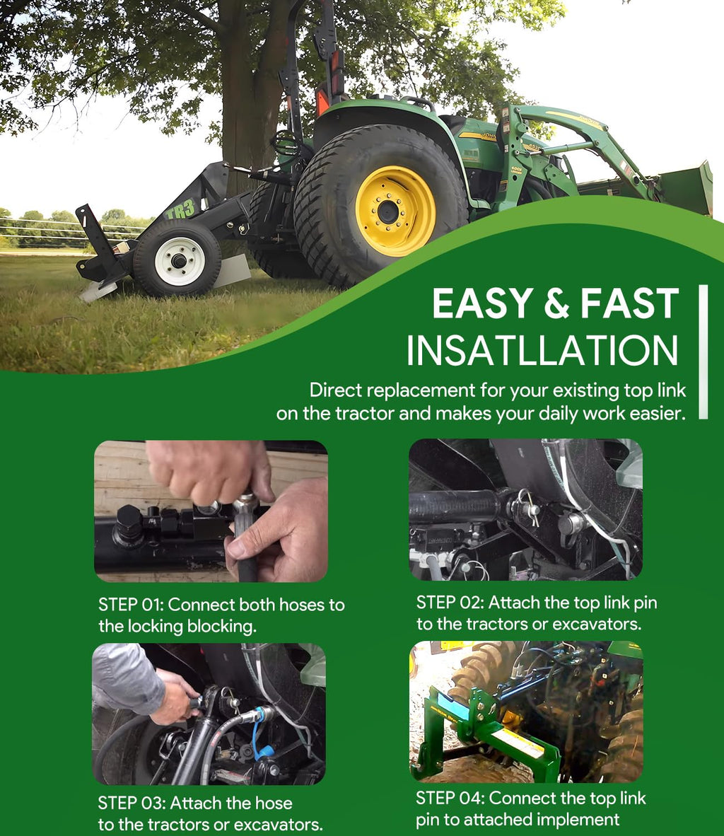 Hydraulic Top Link Cat. 1-1 with Locking Block and 2 Hose T891823