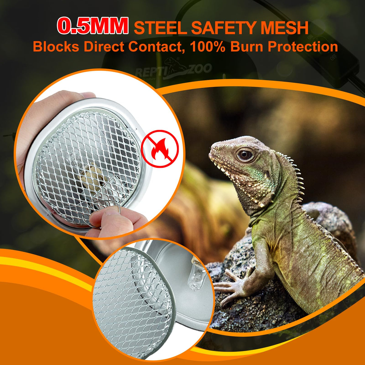 50W UVA Basking Light Fixture with Safety Mesh Kit B21226