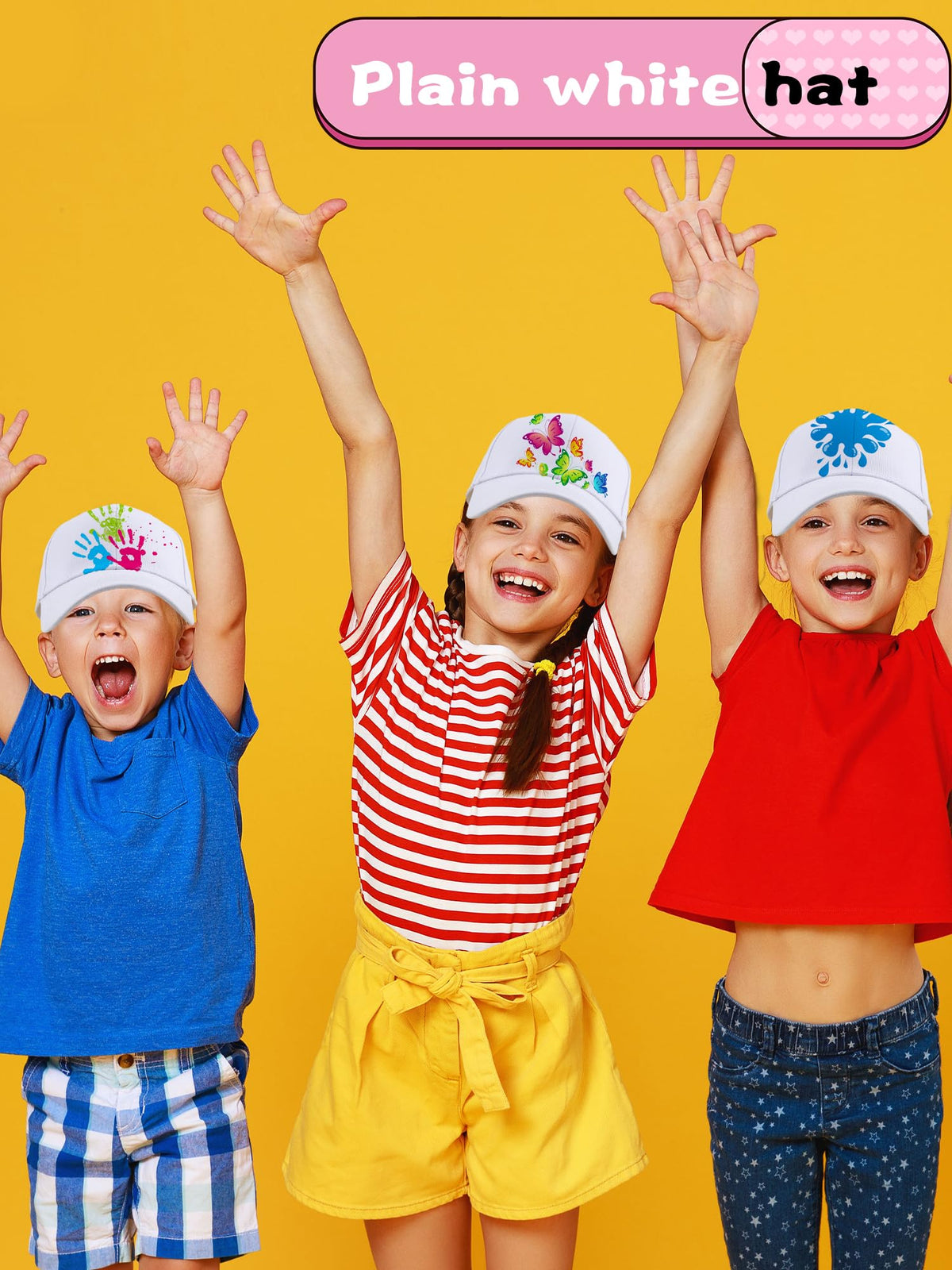 30 Pcs White Cotton Kids Baseball Cap N13964