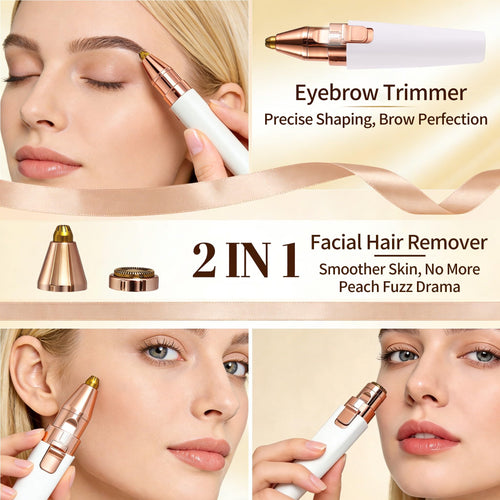 2 in 1 Electric Facial Hair Removal Device with LED Light O536229