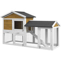 Outdoor Rabbit Hutch, 2-Tier with Ramp and Water-Resistant Roof T791