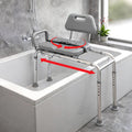 Sliding Shower Chair Bath Transfer Bench with Swivel Padded Seat T68851