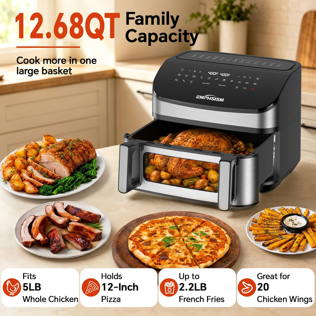 12QT Dual Zone Air Fryer with Viewing Window H865