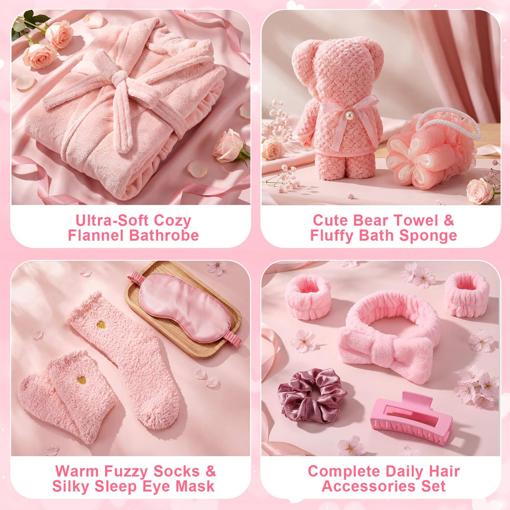 11 Pcs Pink Spa Gift Basket P86352