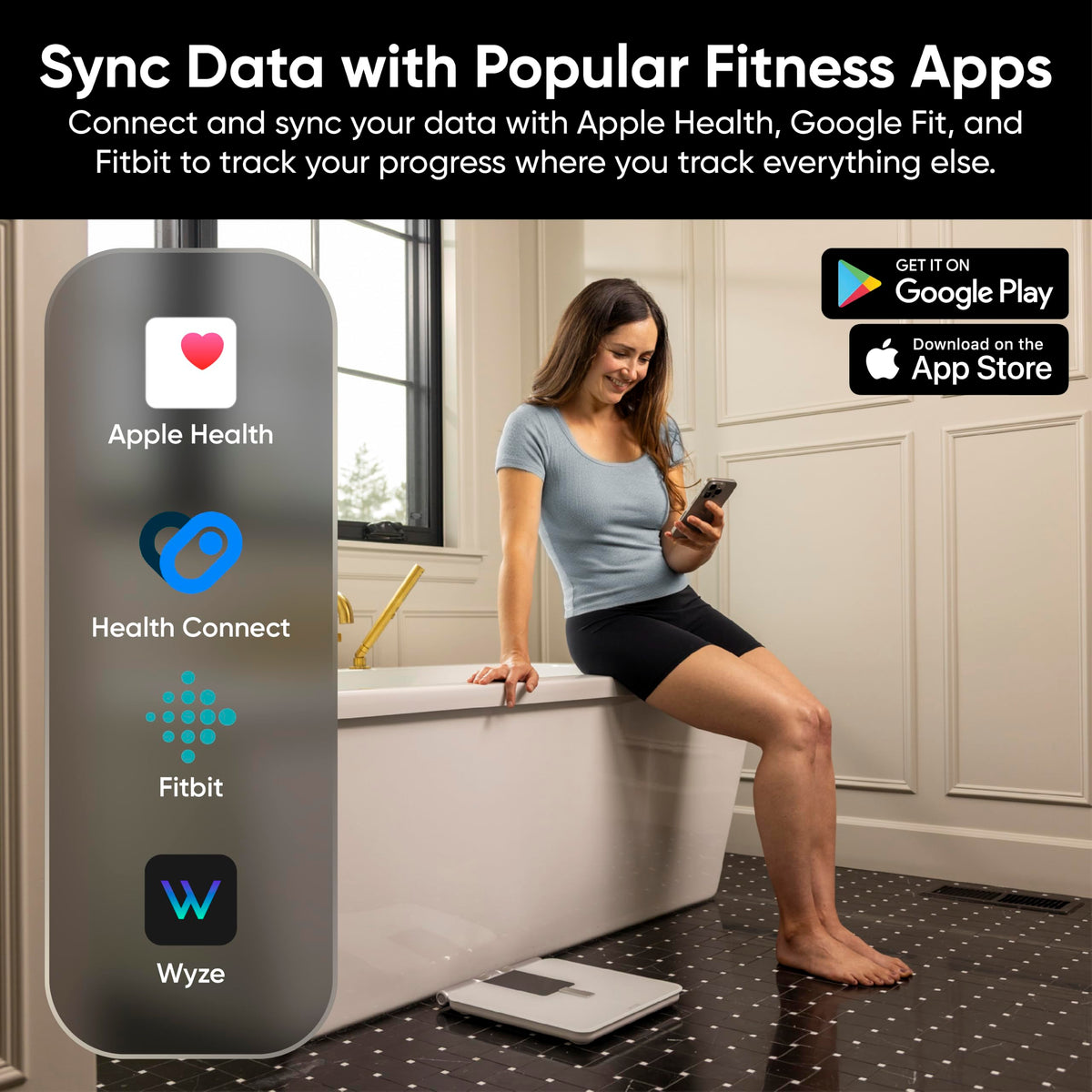 Bluetooth Smart Body Scale 400 lbs Black L449