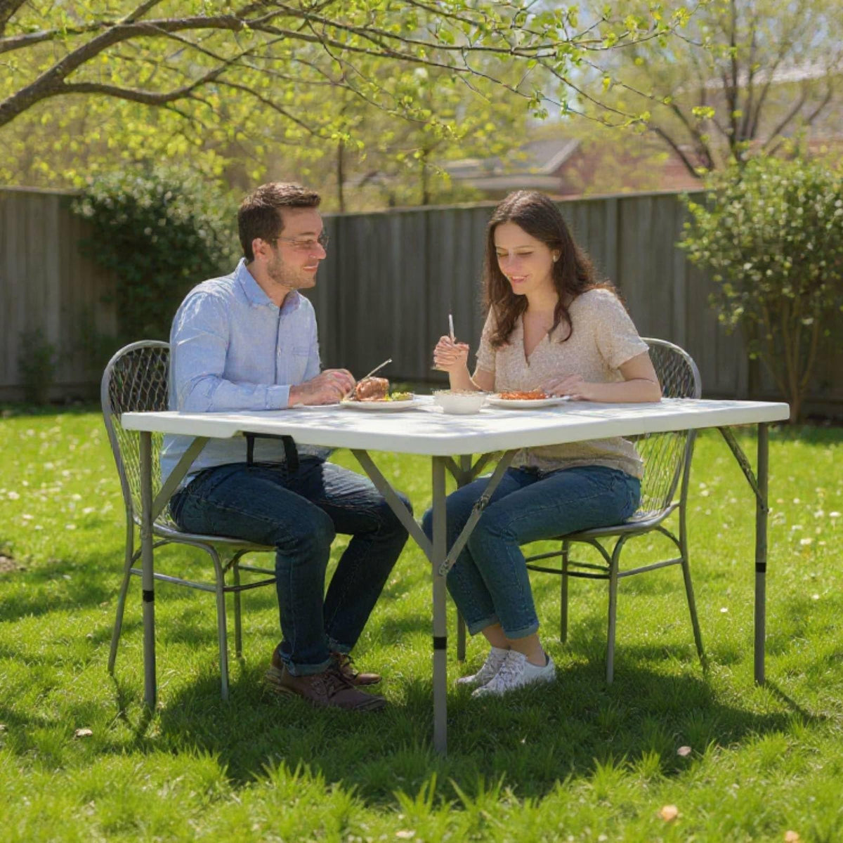 34 inch White Folding Plastic Table G5895