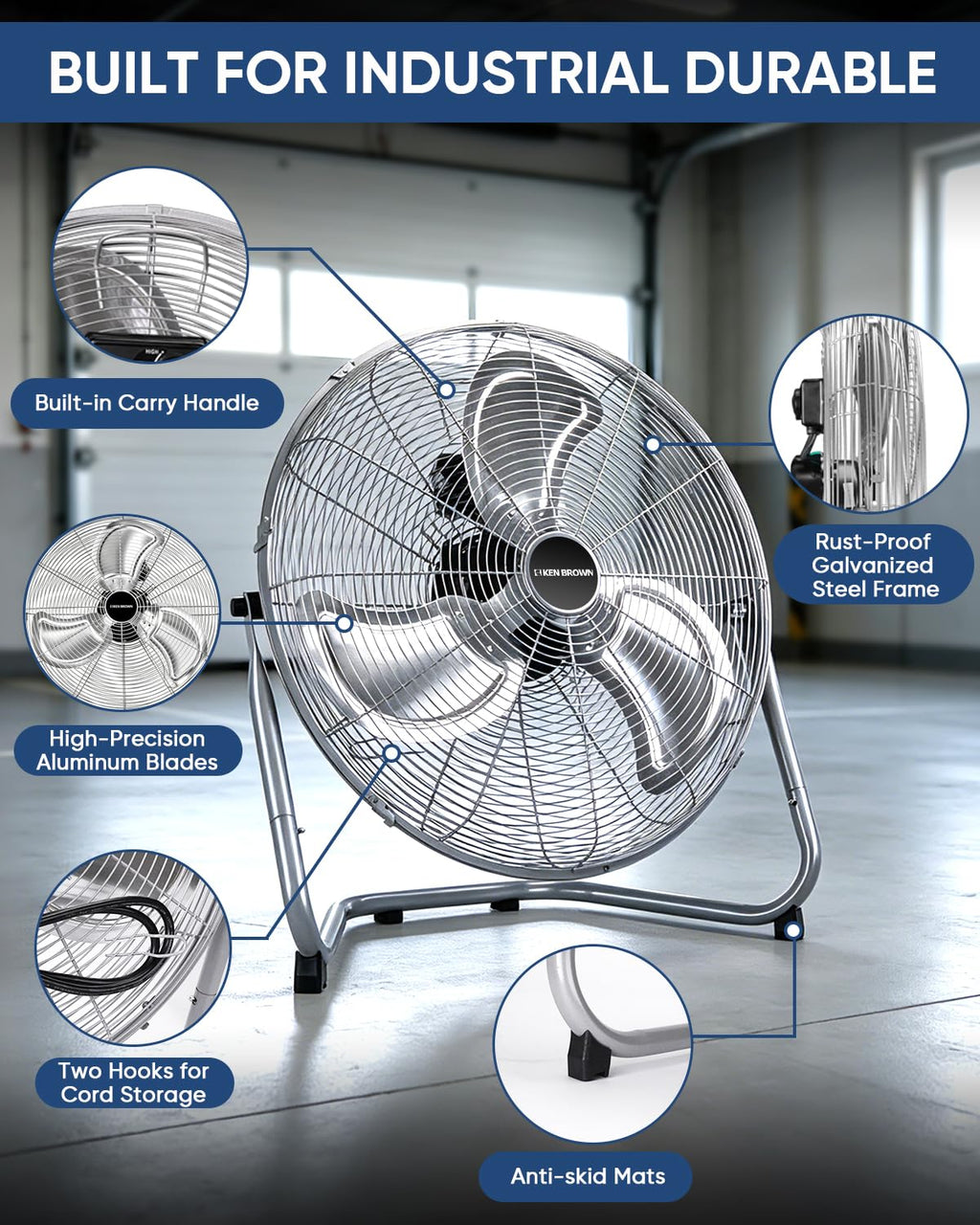 20 Inch 3 Speed Metal Industrial Fan Z61469