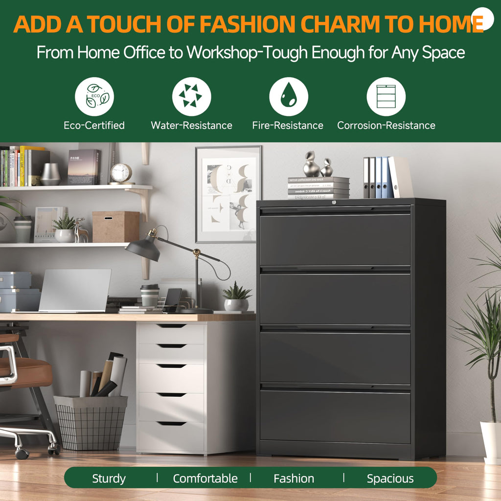 4 Drawer Metal File Cabinet with Lock L882