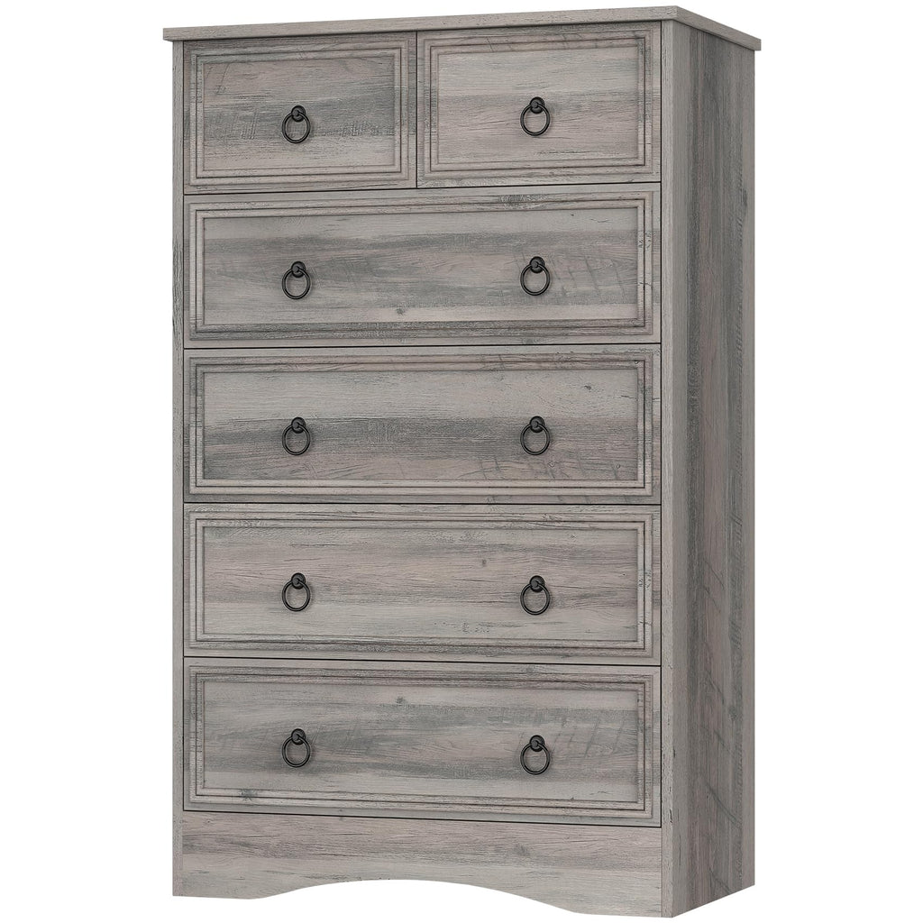 48'' Tall Grey 6 Drawer Dresser F392