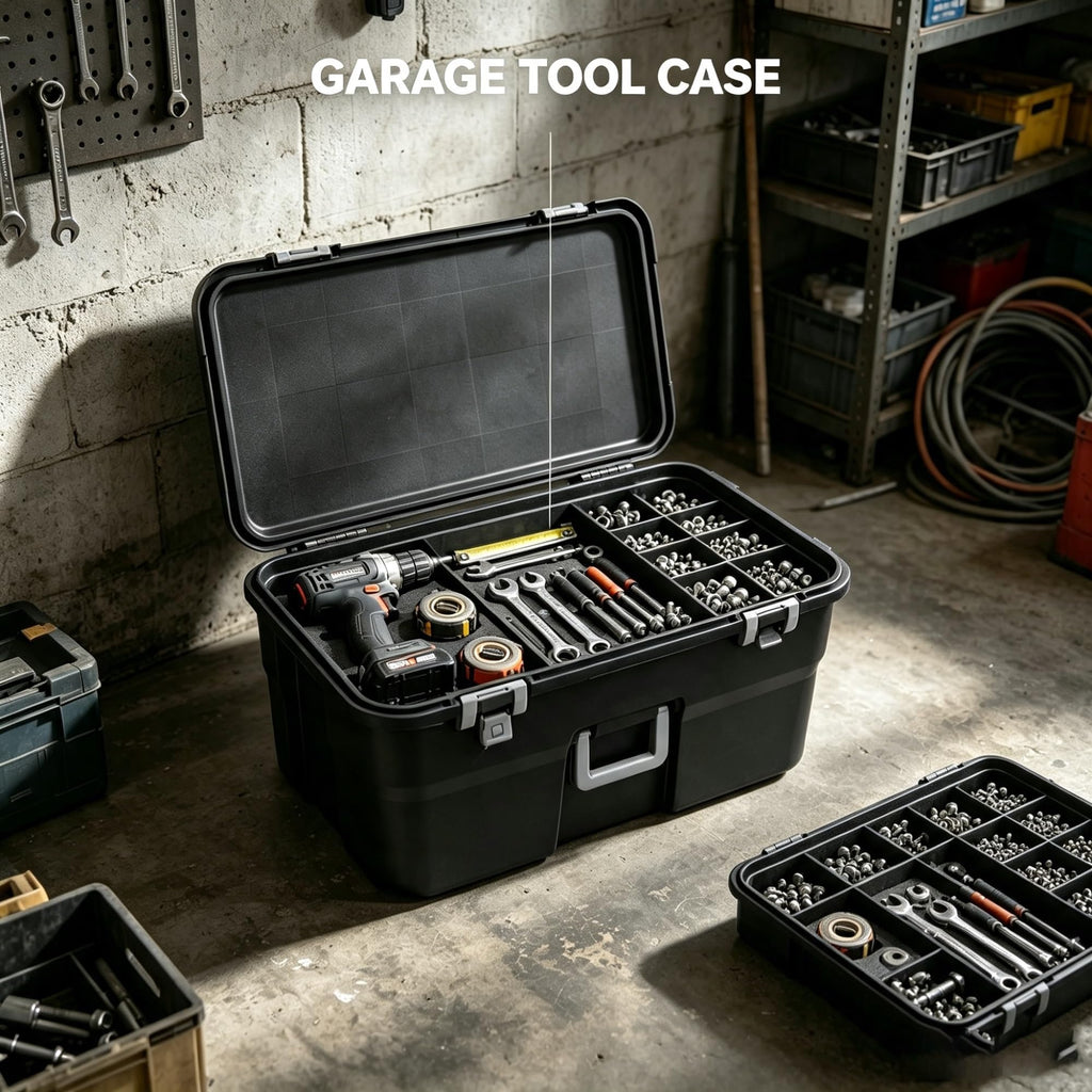 2 Pack 22 Gallon Black Wheeled Lockable Plastic Storage Trunk J811559