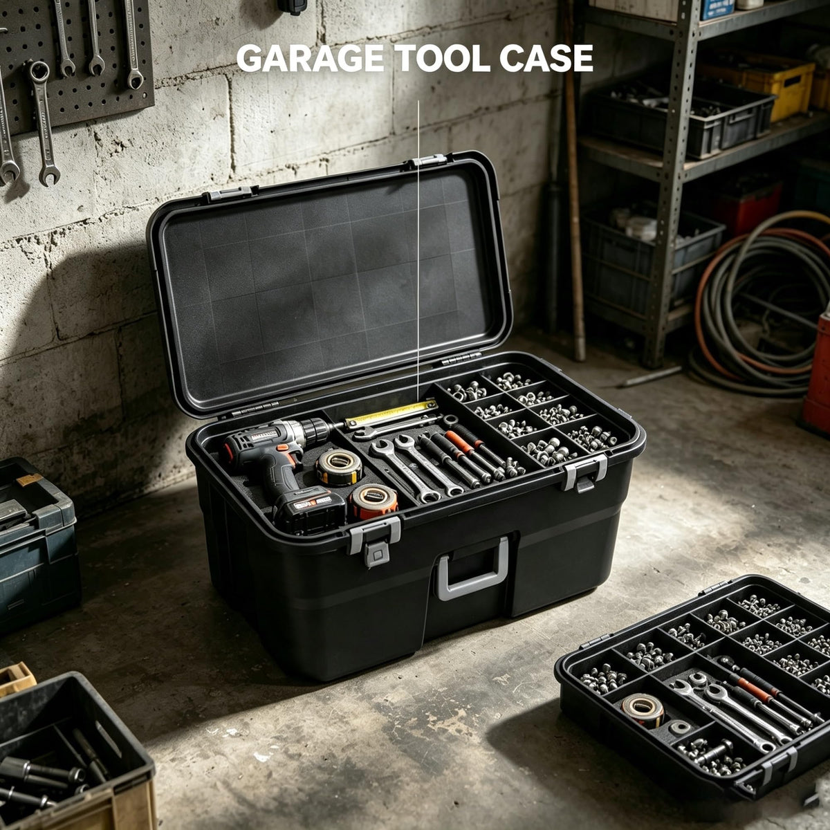 2 Pack 22 Gallon Black Wheeled Lockable Plastic Storage Trunk J811559