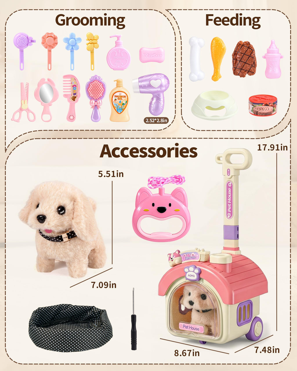 Dog Toy with Portable Puppy Stroller Z108854