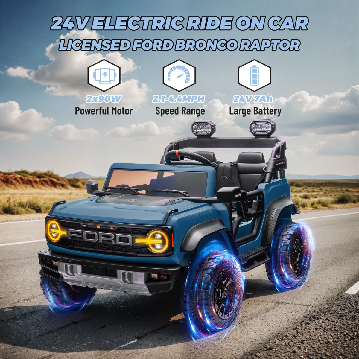 2 Seater 24V Electric Ride On Truck with Remote Control E696