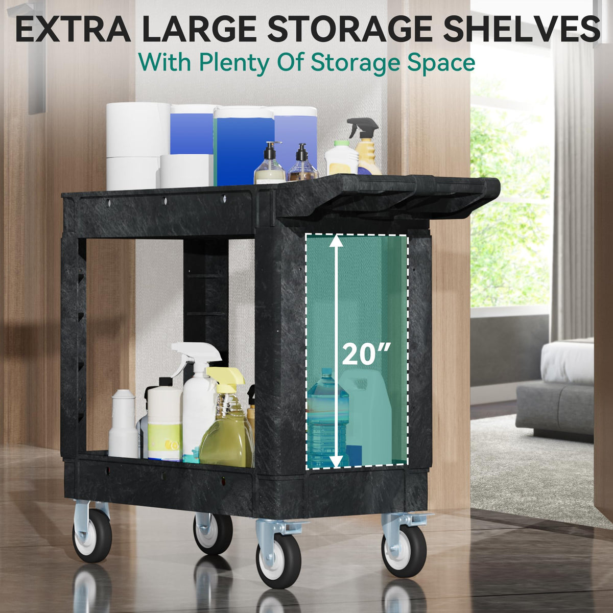 Black Utility Cart on Wheels M686