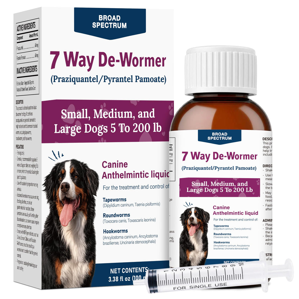 Dog Dewormer Liquid Formula with Praziquantel & Pyrantel Pamoate, 3.38 fl oz R80461