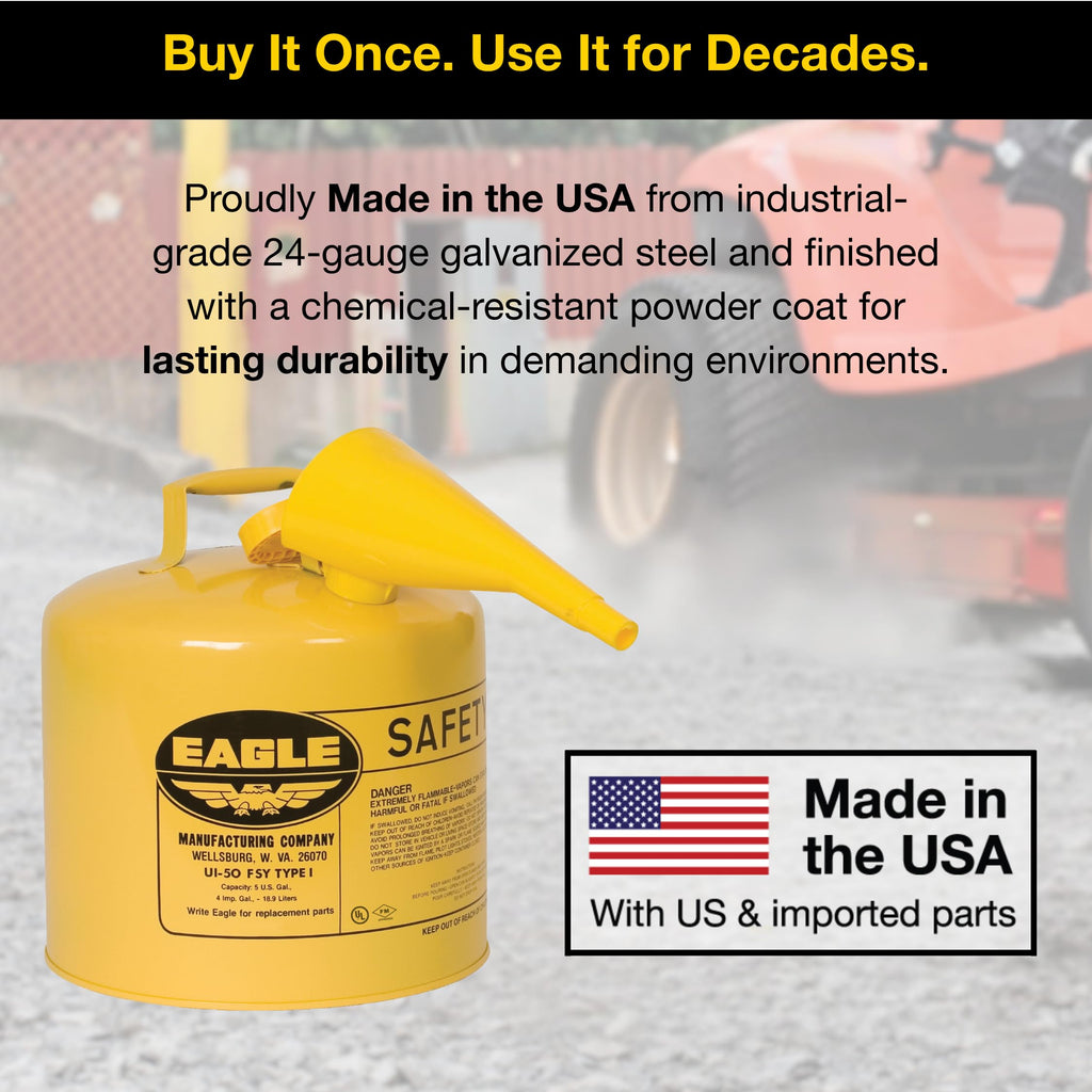 5 Gallon Type I Yellow Safety Gas Can A436102